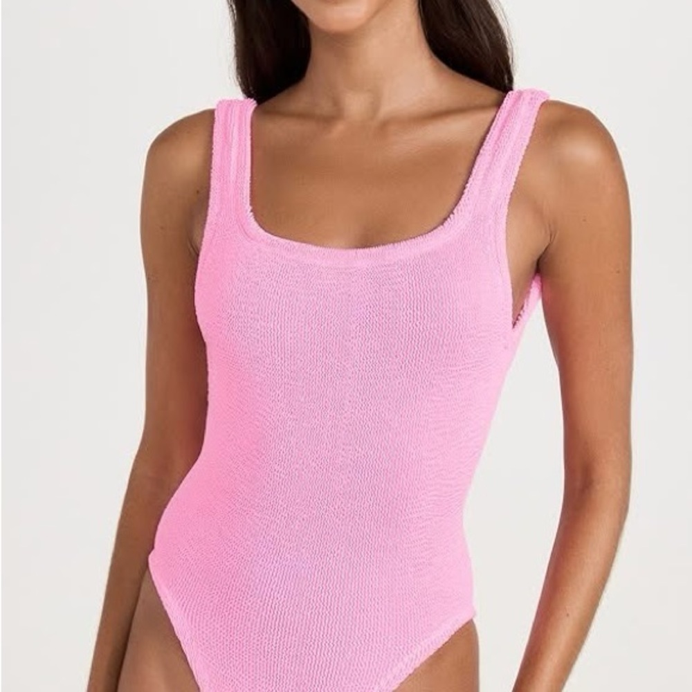 Hunza G Pink One Piece Swimsuit with High-Cut Legs